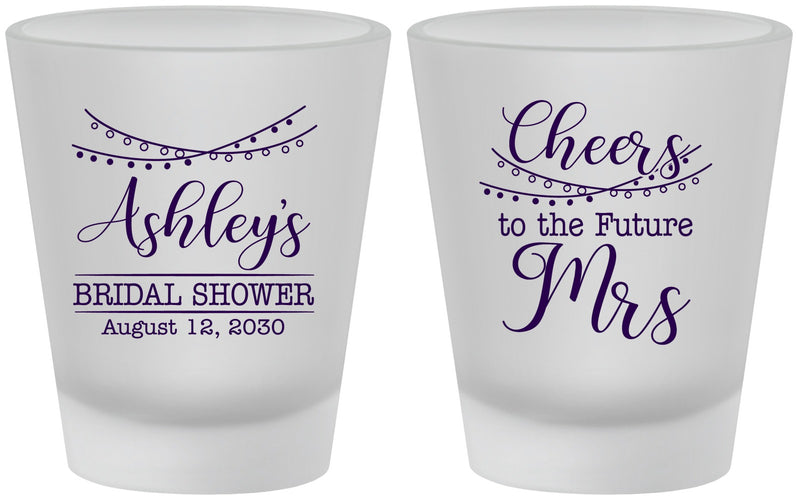 Custom Bridal Shower Frosted Shot Glasses - Future Mrs | 100018