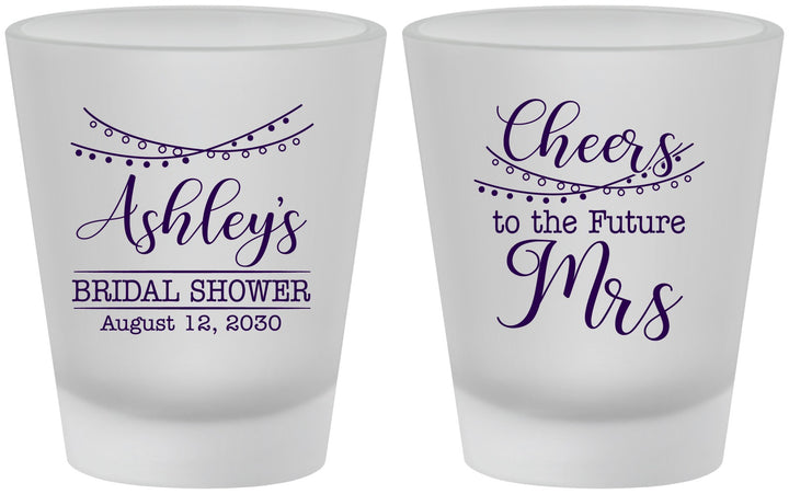 Custom Bridal Shower Frosted Shot Glasses - Future Mrs | 100018
