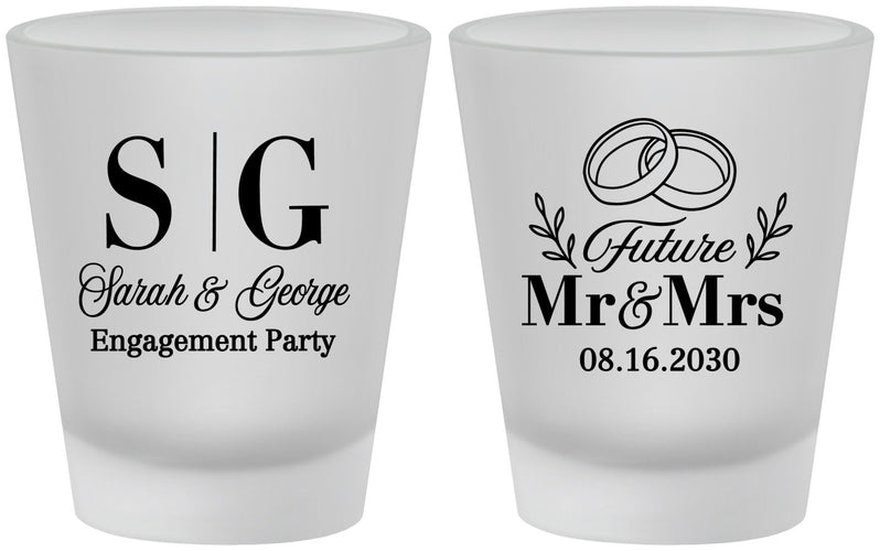 Custom Engagement Frosted Shot Glasses - Future Mr And Mrs | 10002