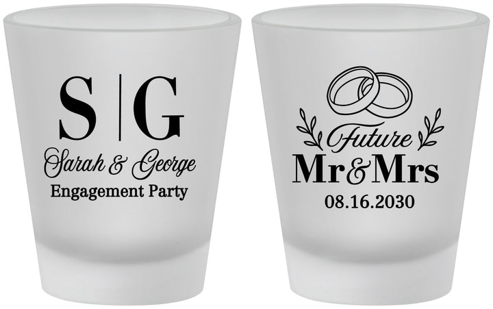 Custom Engagement Frosted Shot Glasses - Future Mr And Mrs | 10002