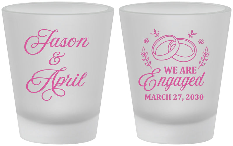 Custom Engagement Frosted Shot Glasses - We Are Engaged | 10003