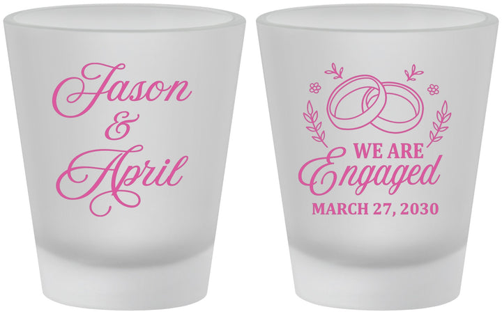Custom Engagement Frosted Shot Glasses - We Are Engaged | 10003