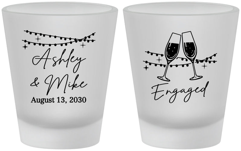 Custom Engagement Frosted Shot Glasses - Engaged | 10007