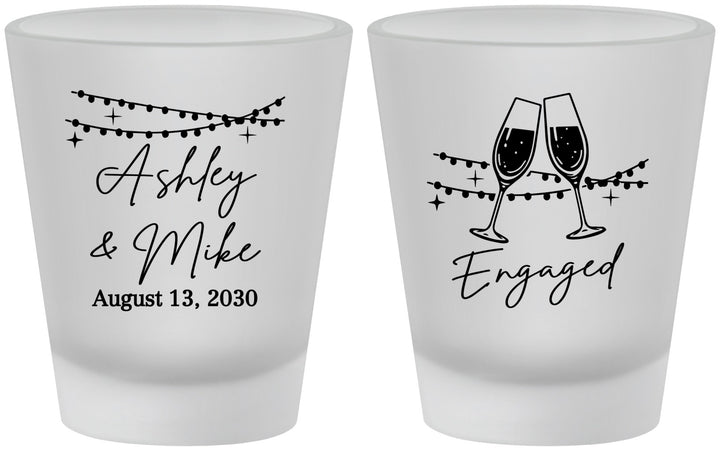 Custom Engagement Frosted Shot Glasses - Engaged | 10007