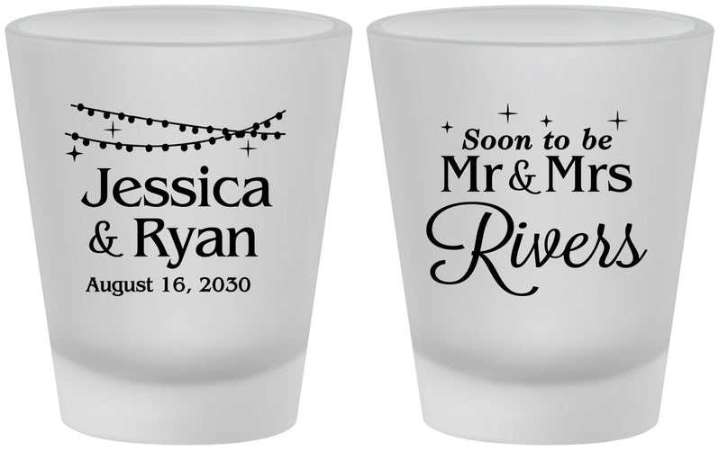 Custom Engagement Frosted Shot Glasses - Soon To Be Mr And Mrs | 10008