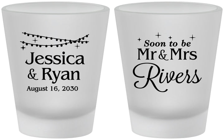 Custom Engagement Frosted Shot Glasses - Soon To Be Mr And Mrs | 10008