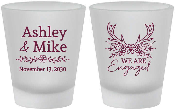 Custom Engagement Frosted Shot Glasses - We Are Engaged | 10009