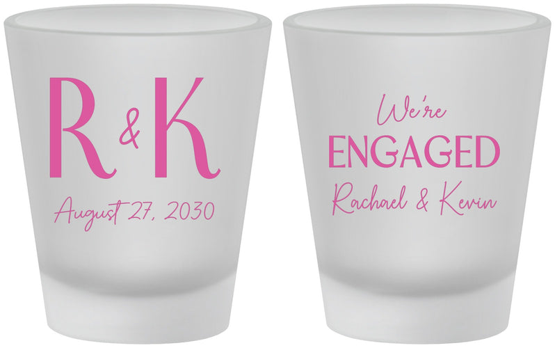 Custom Engagement Frosted Shot Glasses - We Are Engaged | 10011