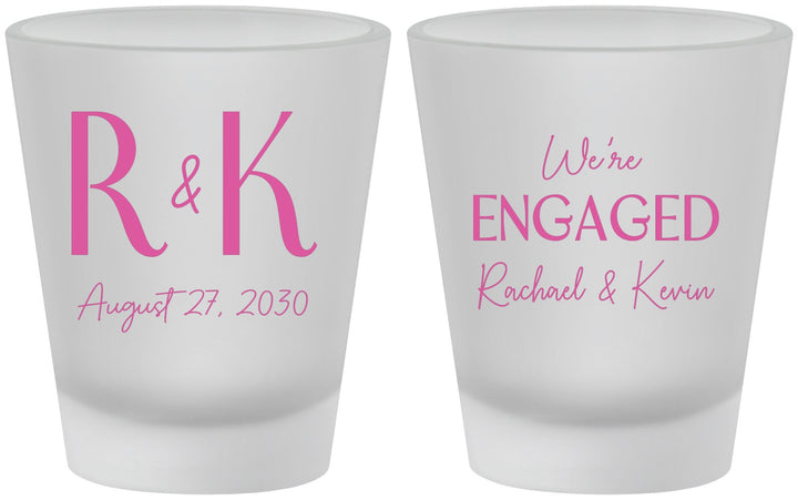Custom Engagement Frosted Shot Glasses - We Are Engaged | 10011