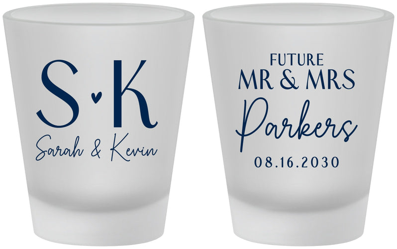Custom Engagement Frosted Shot Glasses - Future Mr And Mrs | 10012