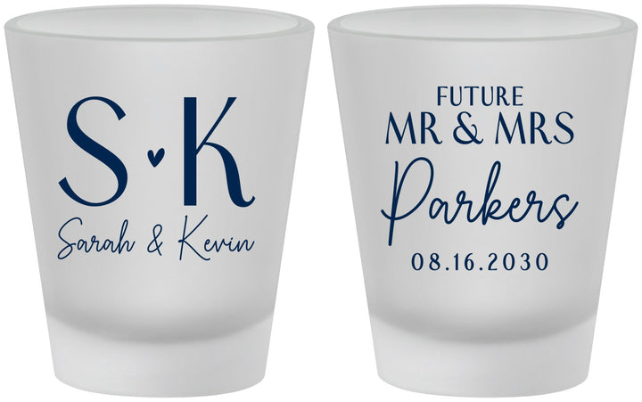 Custom Engagement Frosted Shot Glasses - Future Mr And Mrs | 10012