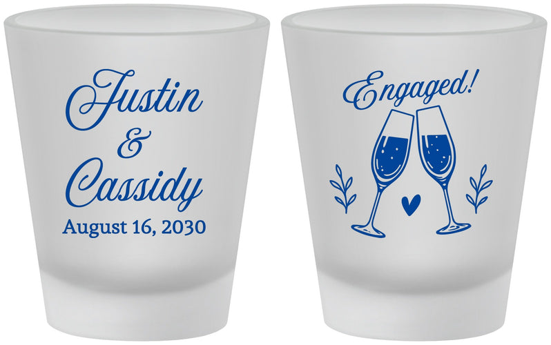 Custom Engagement Frosted Shot Glasses - Engaged | 10013