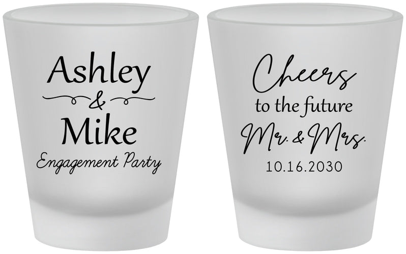 Custom Engagement Frosted Shot Glasses - Future Mr And Mrs | 10014