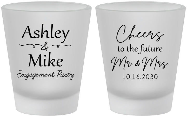 Custom Engagement Frosted Shot Glasses - Future Mr And Mrs | 10014