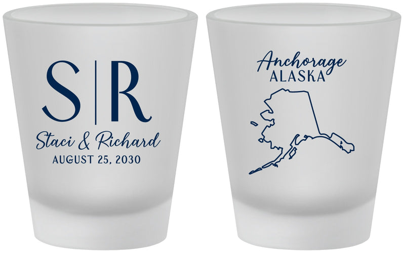 Custom Wedding Frosted Shot Glasses - Alaska | 101