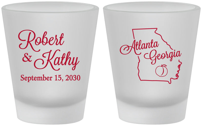 Custom Wedding Frosted Shot Glasses - Georgia | 109