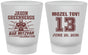 Custom Bar Mitzvah Frosted Shot Glasses - 13th Birthday Football | 110002