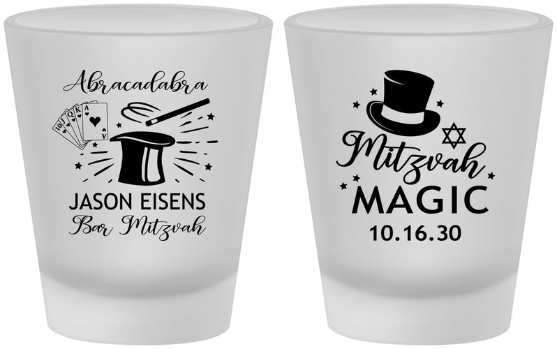 Custom Bar Mitzvah Frosted Shot Glasses - 13th Birthday Magic | 110015