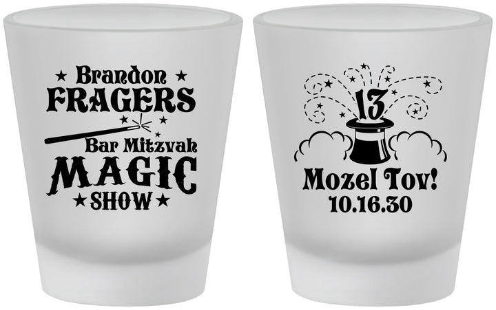 Custom Bar Mitzvah Frosted Shot Glasses - 13th Birthday Magic | 110016