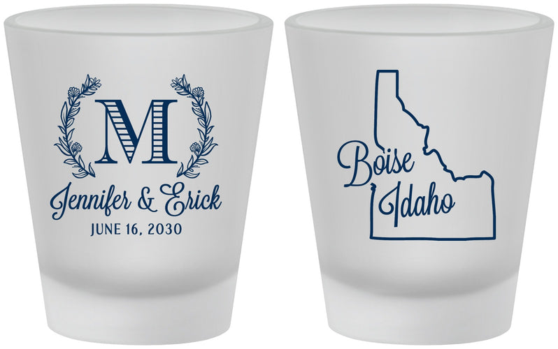 Custom Wedding Frosted Shot Glasses - Idaho | 111