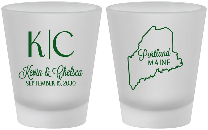 Custom Wedding Frosted Shot Glasses - Maine | 118
