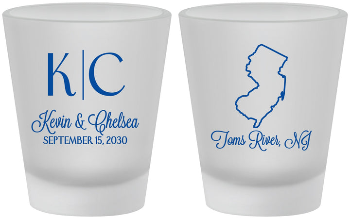 Custom Wedding Frosted Shot Glasses - New Jersey | 129