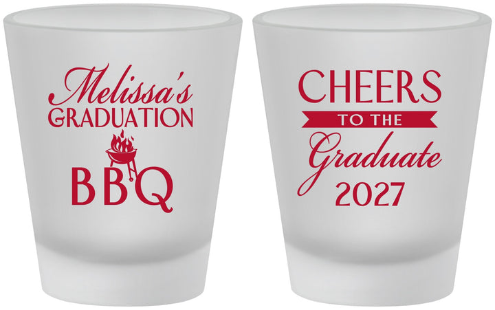 Custom Graduation Frosted Shot Glasses - Class Of 2027 Bbq | 130006