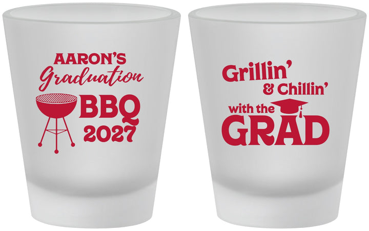 Custom Graduation Frosted Shot Glasses - Class Of 2027 Bbq | 130007