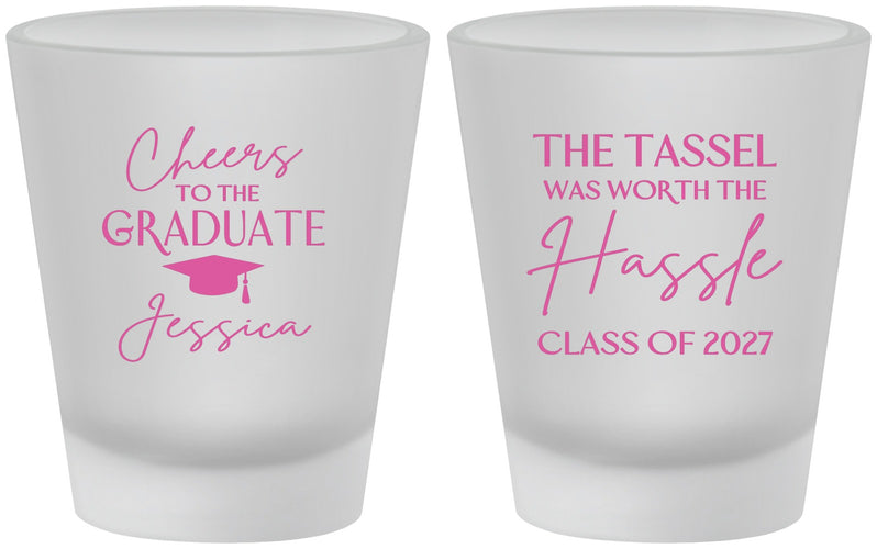 Custom Graduation Frosted Shot Glasses - Class Of 2027 Tassel Hassel | 130010
