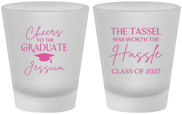 Custom Graduation Frosted Shot Glasses - Class Of 2027 Tassel Hassel | 130010