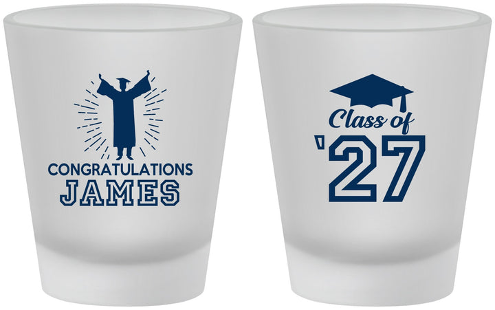 Custom Graduation Frosted Shot Glasses - Class Of 2027 Congratulations | 130024