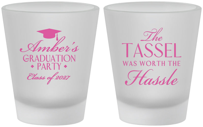 Custom Graduation Frosted Shot Glasses - Class Of 2027 Tassel Hassel | 130030