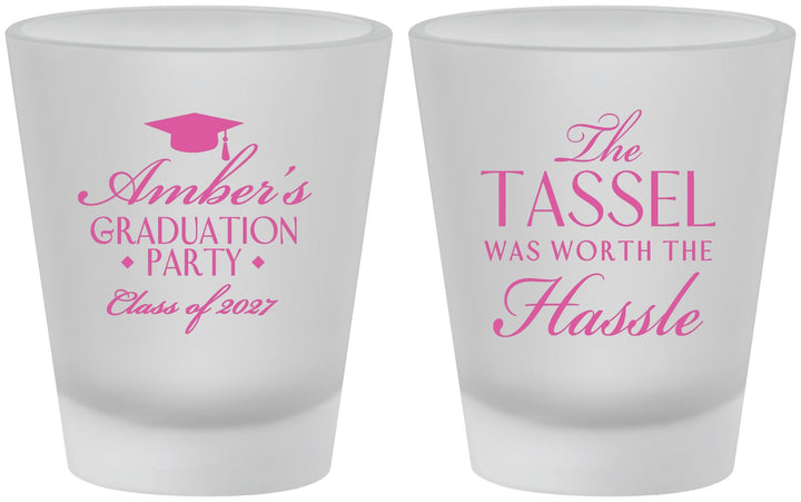 Custom Graduation Frosted Shot Glasses - Class Of 2027 Tassel Hassel | 130030