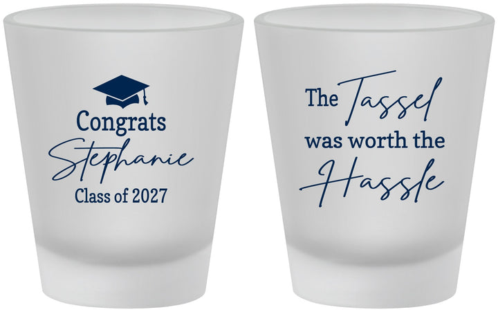Custom Graduation Frosted Shot Glasses - Class Of 2027 Tassel Hassel | 130031