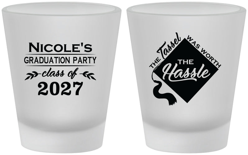 Custom Graduation Frosted Shot Glasses - Class Of 2027 Tassel Hassel | 130032