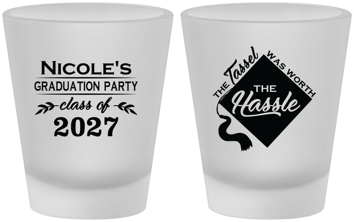 Custom Graduation Frosted Shot Glasses - Class Of 2027 Tassel Hassel | 130032