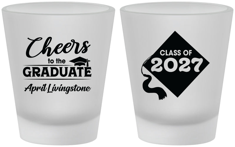 Custom Graduation Frosted Shot Glasses - Class Of 2027 Tassel Hassel | 130033
