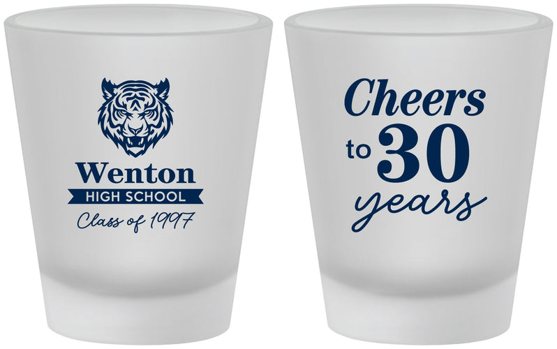 Custom Class Reunion Frosted Shot Glasses - Class Of 1997 30 Year | 140002