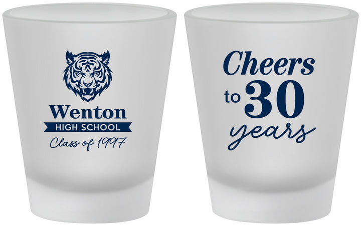 Custom Class Reunion Frosted Shot Glasses - Class Of 1997 30 Year | 140002