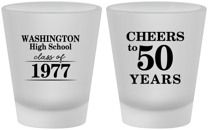 Custom Class Reunion Frosted Shot Glasses - Class Of 1977 50 Year | 140004