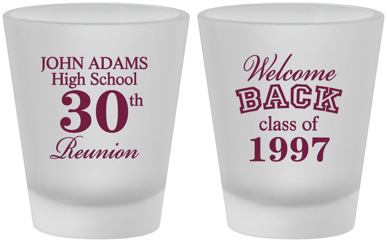 Custom Class Reunion Frosted Shot Glasses - Class Of 1997 30 Year | 140007