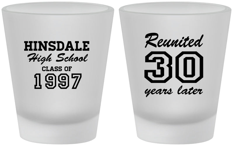 Custom Class Reunion Frosted Shot Glasses - Class Of 1997 30 Year | 140012