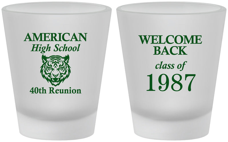 Custom Class Reunion Frosted Shot Glasses - Class Of 1987 40 Year | 140013
