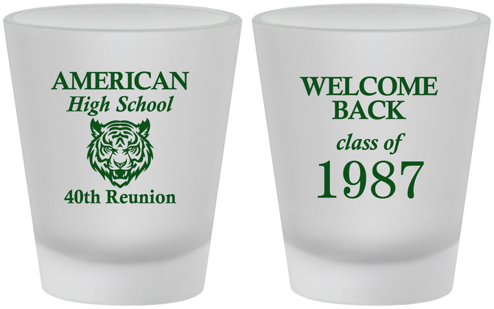 Custom Class Reunion Frosted Shot Glasses - Class Of 1987 40 Year | 140013