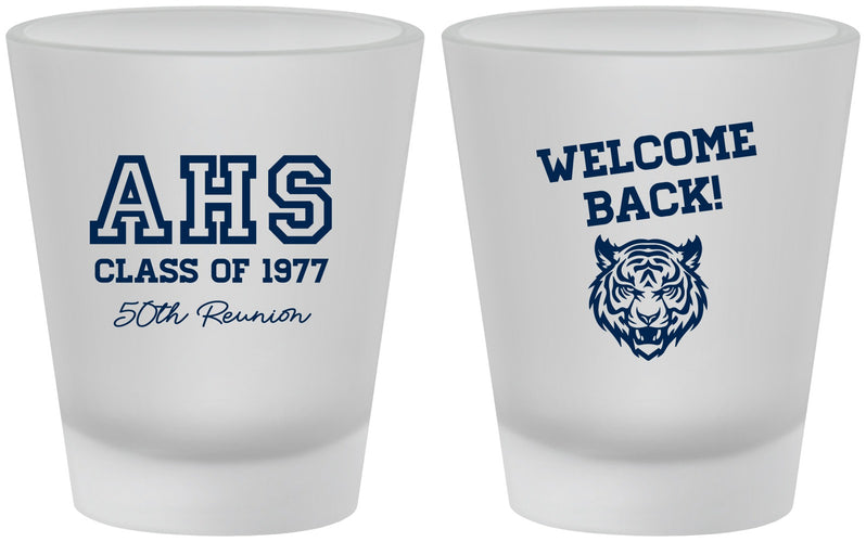 Custom Class Reunion Frosted Shot Glasses - Class Of 1977 50 Year | 140014