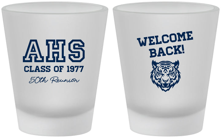 Custom Class Reunion Frosted Shot Glasses - Class Of 1977 50 Year | 140014