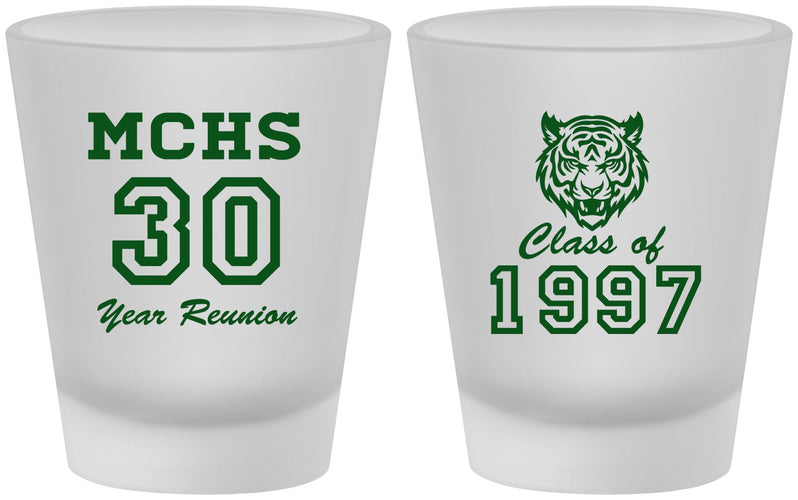Custom Class Reunion Frosted Shot Glasses - Class Of 1997 30 Year | 140017