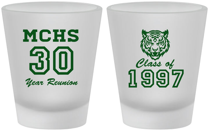 Custom Class Reunion Frosted Shot Glasses - Class Of 1997 30 Year | 140017