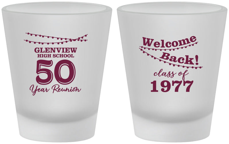 Custom Class Reunion Frosted Shot Glasses - Class Of 1977 50 Year | 140019