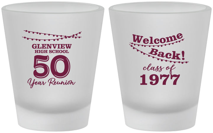Custom Class Reunion Frosted Shot Glasses - Class Of 1977 50 Year | 140019